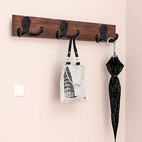 10 Pack Heavy Duty Double Prong Coat Hooks Wall Mounted With 20 Screws Retro Double Hooks Utility Hooks For Coat, Scarf, Bag, Towel, Key, Cap, Cup, Hat #TOP6