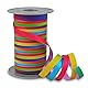 PRÄSENT POLY GLITTER Ringelband rainbow, 100 m Geschenkband, Schleifenband in Regenbogenfarben, 10 mm Breite, edles Dekoband für festliche Anlässe