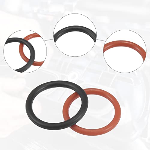Image of ACROPIX Power Steering Pump O-Ring Inlet Outlet Seals Connector Gasket Fit for Honda Accord - Pack of 4 Black Red
