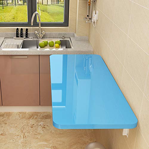 Mesa de pared plegable para cocina y comedor, ahorro de espacio, amarillo (119,4 x 30,5 cm)