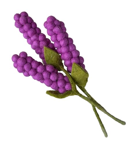 Juego de flores de fieltro para jarrón pequeño NORA, 23 cm, flores decorativas hechas a mano, comercio justo, decoración sostenible de fieltro, flores artificiales realistas, flores artificiales de