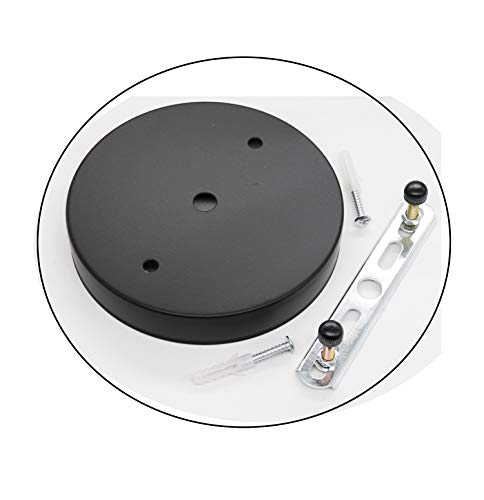 binifiMux 2-Pack 4.7" 120mm x 20mm Black Lamp Holder Ceiling Canopy Kit Ceiling Plate Chassis Base Pendant Light Accessories