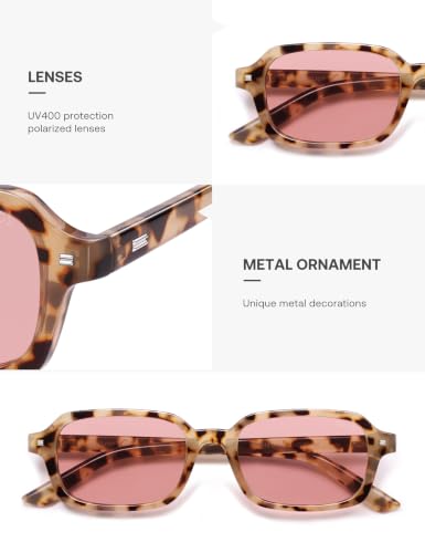 Image of SOJOS Trendy Rectangle Polarized Sunglasses Womens Mens SJ2610