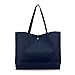 OCT17 Women Tote Bag - Tassels Faux Leather Shoulder Handbags, Fashion Ladies Purses Satchel Messenger Bags (Navy)