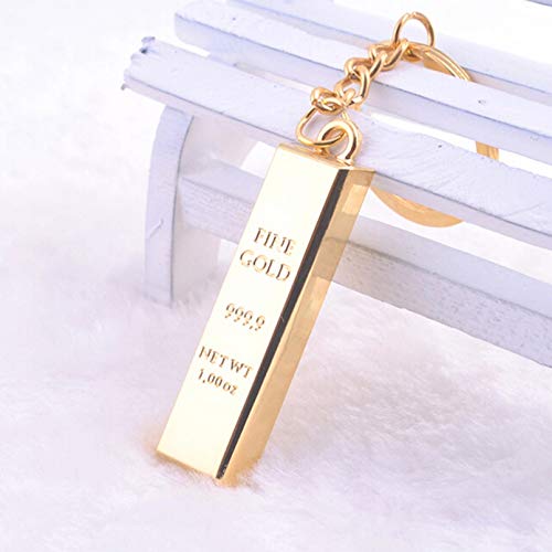 Preisvergleich Produktbild MINTUAN Kreativer Schlüsselhalter Schlüsselanhänger Geschenk Metall Goldbarren Goldener Ziegel Schlüsselring Goldener Ziegel Schlüsselbund