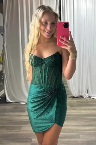Mini Bodice Beaded Homecoming Dresses 2025 Bodycon Strapless Short Graduation Cocktail Dress for Teen IK1264