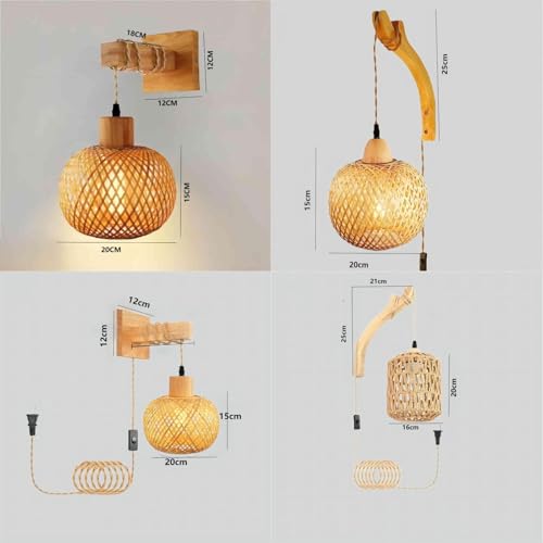 Aplique de pared E27 con interruptor para iluminar sin hacer obras 6