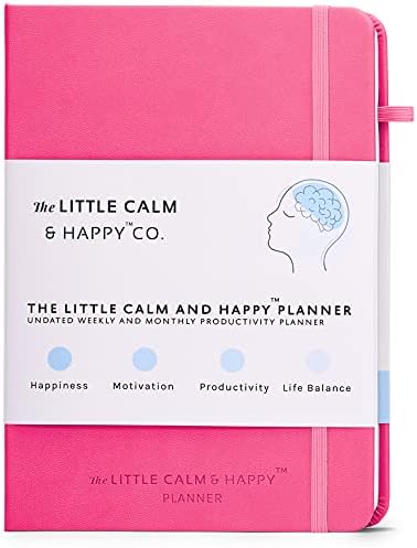 The Little Calm and Happy Planner  Weekly and Monthly Undated Productivity Planner Habit Tracker, Journal Notebook for Happiness, Motivation, Productivity and Life Balance  A5 (Hot Pink)