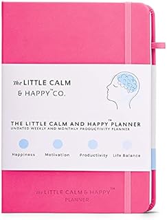 The Little Calm and Happy Planner  Weekly and Monthly Undated Productivity Planner Habit Tracker, Journal Notebook for Happiness, Motivation, Productivity and Life Balance  A5 (Hot Pink)