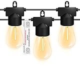 [UL Certificated] S14 Patio String Lights Outdoor Waterproof, Hedynshine 50ft Outdoor Lights for Pat