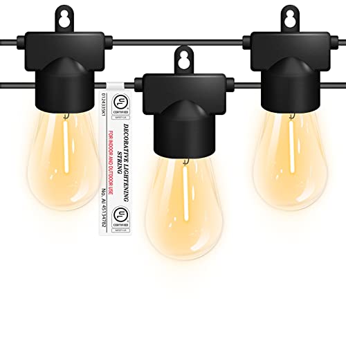 [Ul Certificated] S14 Patio String Lights Outdoor Waterproof, Hedynshine 50Ft Outdoor Lights For Patio Linkable, 18 Shatterproof Led Patio Lights, 2700K Outdoor String Lights For Christmas Backyard #TOP10