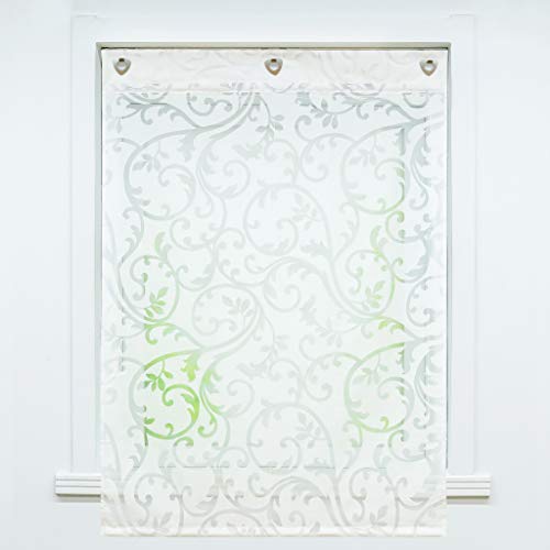 Joyswahl Jessica Voile Eyelet Roller Blind Transparent Roman Blind Burnout Roman Curtains Window Curtain with Hook Hanging - Image 2
