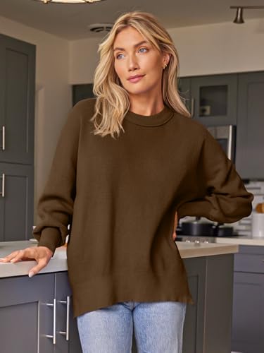 Image of EFAN Womens Oversized Sweaters Batwing Sleeve 2026 Fall Fashion Outfits | Trendy Chunky Knit Pullover, Slouchy Fit Clothes, Cozy Layering Essentials, Cute Winter Clothing, Comfy Casual Daily Wear