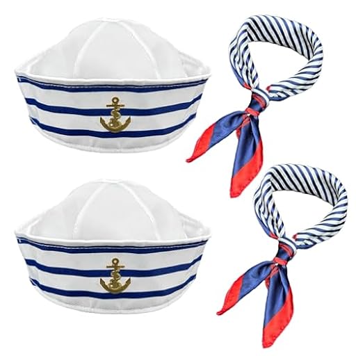 SKHAOVS Conjunto disfraz de capitán marinero conjunto de sombrero y bufanda de marino a rayas gorra de barco marinero, talla única, disfraz fiesta para mujeres y hombres (azul) | Ya disponible en tu tienda friki favorita! En mundofriki.es! SKHAOVS Conjunto disfraz de capitán marinero conjunto de sombrero y bufanda de marino a rayas gorra de barco marinero, talla única, disfraz fiesta para mujeres y hombres (azul) | Ya disponible en tu tienda friki favorita! En mundofriki.es!