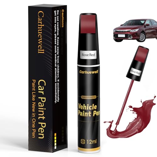 Image of Red Touch Up Paint for Cars, Auto Car Paint Touch Up Paint Pen for Deep Scratches, Car Scratch Repair Pen, Quick and Easy Solution to Repair Minor Automotive Scratches (Rose Red)