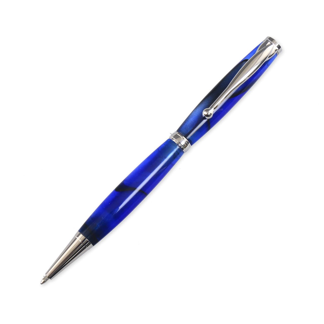 Lot de 10 stylos torsadés pour tournage sur bois (nickel)