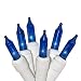 612 Vermont 100 Blue Christmas Lights on a White Wire String, UL Approved, Indoor/Outdoor Use, 18' of Lighted Length, 20' of Total Length