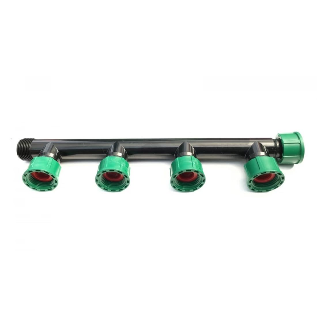 Colector de riego con 4 salidas laterales 1" | Montaje fácil y rápido para electroválvulas de riego| Rosca Hembra Giratoria | TE Colectora de jardín