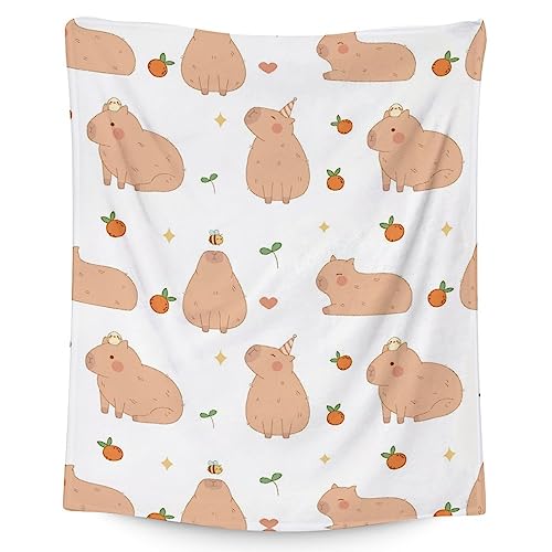 Blanket Gifts - 30"x40" Cute Throw for Kids, Girls - White Soft Fuzzy Blankets for Couch & Office