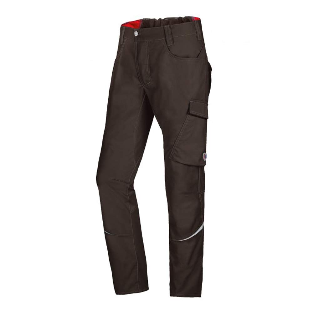BP 1960-570-0048-31/32L Fabric Blend with Stretch Work Trousers for Men, Slim Silhouette with High Waist at Back, 65% Polyester/35% Cotton, Brown, 31/32L Size