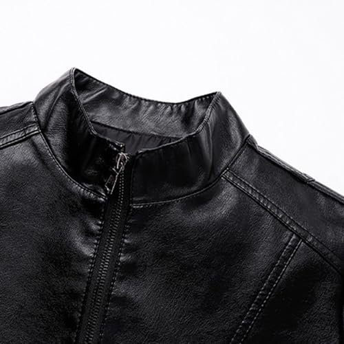 Jaqueta masculina com capuz para motociclista, manga comprida, couro sintético inverno outono 2025 Y