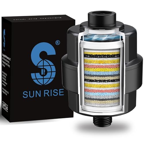 Image of 20-Stage Shower Filter-Shower Head Filter for Hard Water, with 1 Replaceable Cartridges, High Output Shower Water Filter for Removing Chlorine and fluoride,Black