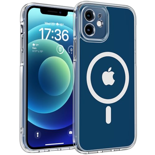 Image of TOCOL Magnetic for iPhone 12 Case Clear, Upgraded Full Camera Protection, Compatible with Magsafe, Drop Protection, Phone Cover for iPhone 12 6.1 inch (Clear)
