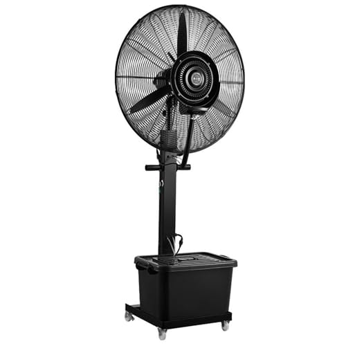 HPTHLY Ventilador oscilante portátil con tanque de 11 galones, ventilador de suelo móvil para exteriores, ventilador de pedestal grande, ventilador de refrigeración industrial, ventilador de suelo de