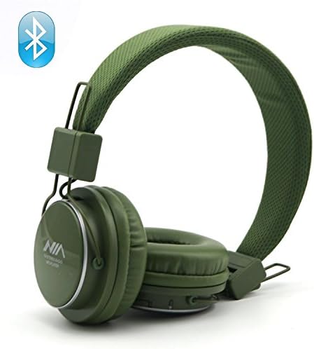 Wireless Bluetooth Headphones, 4 in 1 Multifunctional Foldable Headphones, TF card play, FM radio, Audio input headphones with microphone. (army green)