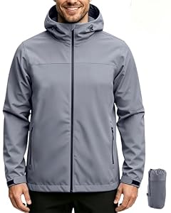ACCNUO Veste Imperméable Homme Imperméable et légère Veste de pluie pour homme veste de pluie pour le cyclisme, la randonnée et l'escalade
