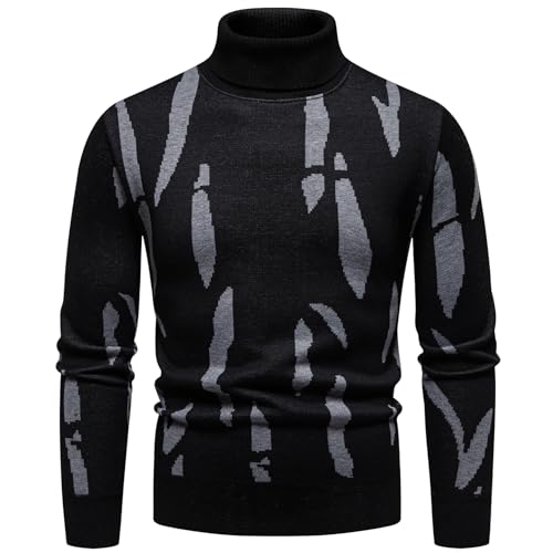 Mylldey Mens Turtleneck Sweaters Cable Knit Long Sleeve Men's Pullover Sweaters2
