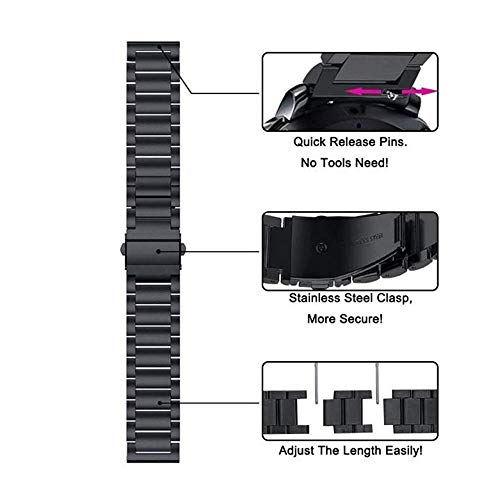 KKmoon 22mm pulseira de aço inoxidável pulseira de substituição de pulseira para HUAWEI WATCH GT2 46