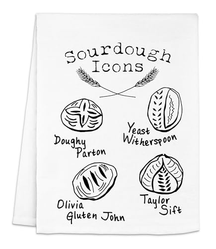 Moonlight Makers Funny Dish Towel - Sourdough Icons, Sourdou...