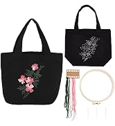 DKDDSSS Kit Broderie Sac Toile Camomille - Kit Débutant Adulte Avec Cerceau, Fils & Instructions - Activité Manuelle