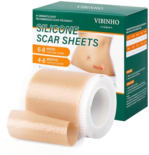 Parches de Silicona para Cicatrices Grado Médico, Tratamiento Profesional Flexible para Cicatrices de Cesárea, Cirugía, Acné, Quemaduras y Marcas de la Piel, Reutilizables, Antiarrugas (4 cm x 300 cm)