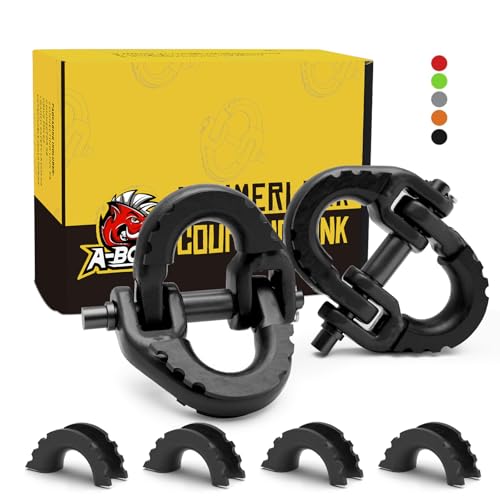 A-BOAR 1/2 Safety Chain Connector Link, 2pack Hammerlock Coupling Link for Trailer Chains Connect, Drop Forged Steel Tow Hitch Safety Chain Connector Link, Black