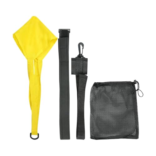 kowaku Swim Parachute Swimming Resistance Belt Parachute Swimming Strength Training Portable Athletes Practical Exerciser Swim Train, Yellow M