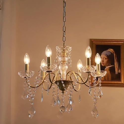Lumière vintage en cristal MOCHAMIK lustre orné d'exception 6 têtes
