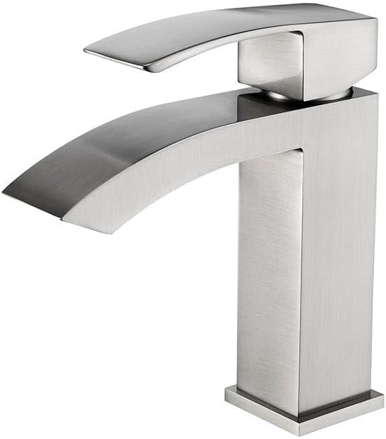 バスルームの蛇口、キッチンシンクの蛇口 モダンなバスルームの蛇口ローズゴールドのバスルームの蛇口ソリッドブラスバスルームの洗面器の蛇口冷温水滝 ミキサー シンクタップシングルハ キッチン蛇口 ミキサータップ キッチンシンク 360°回転可能 シングルホール 引き出し ... 滝のバスルームシンク蛇口盆地シングルハンドルデッキマウントブラッシングゴールド/ブラック/クロム/ローズゴールド/ニッケル仕上げミキ