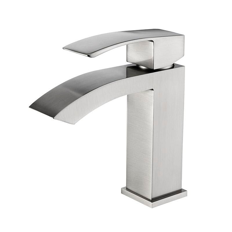 Robinet cascade lavabo nickel anti-éclaboussures pour vasque