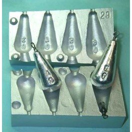Moules alciumpeche Moule A PLOMBS TETES PLOMBEES Fusee 30 40 50 60grs   MOU224
