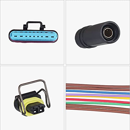 Wmphe Compatible With 2 Valve Cover Gaskets + Inner Injector Glow Plug Harness With Relay + 8 Glow Plugs Ford F250 F350 E250 E350 Diesel Powerstroke 7.3L 1999 2000 2001 2002 2003, Oem F81Z-6584-Aa #TOP4