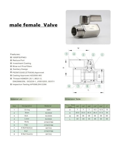 Vanne à boisseau sphérique en acier inoxydable 316 pour fluides exigeants - 5