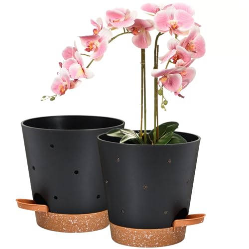 Vanslogreen Orchid Pots with Holes, 6 Inch Self Watering Orchid
