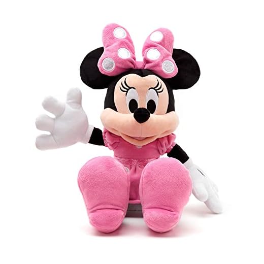 Disney Store Peluche Mediano de Minnie Mouse, Altura: 45 cm, Peluche con un Acabado de Tacto Suave y Detalles Bordados, Lleva un Vestido de Lunares y un Lazo, para Todas Las Edades