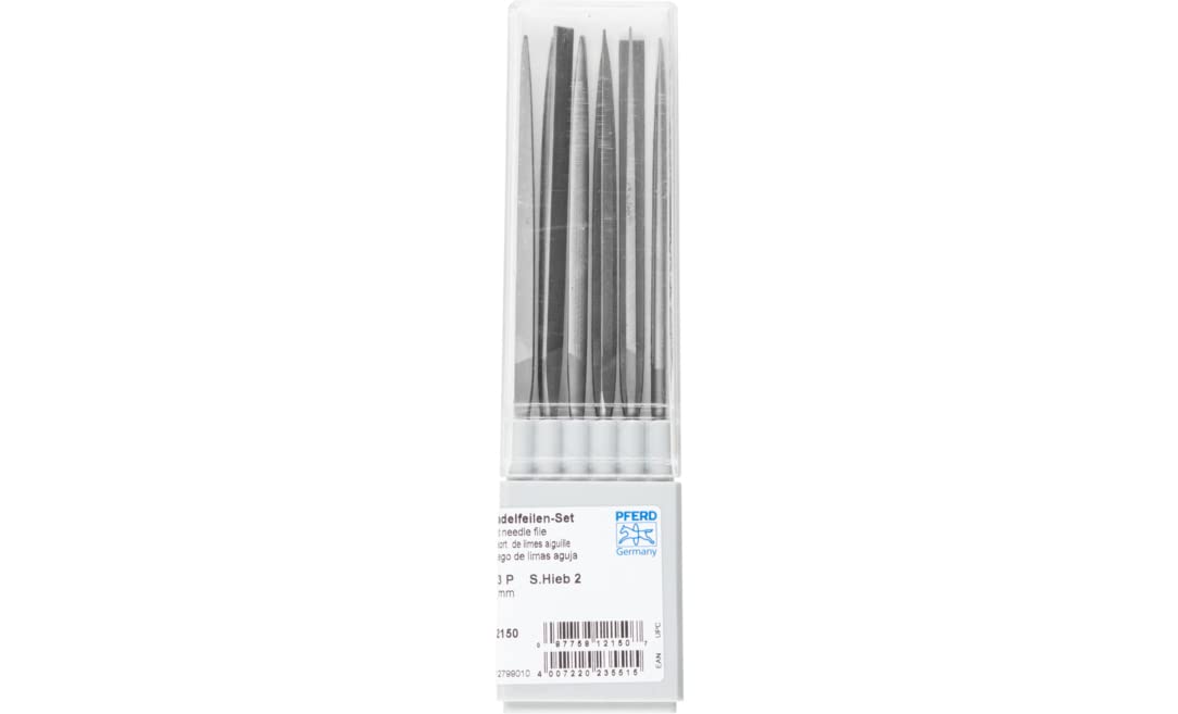 PFERD TOOLS Präzisions-Nadelfeilen-Set, 12-teilig | Schweizer Hieb 2, 160mm | 12799010 – für die mittelfeine Präzisionsbearbeitung, in Kunststoffbox