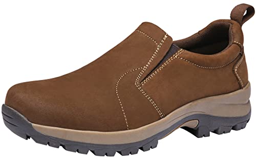 Jousen Men's Jungle Moc Casual Loafers Leather Slip-on Walking Shoes