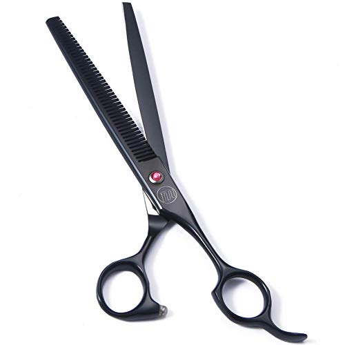 Image of Moontay Professional Dog Grooming Scissors Set, 7 Inch /8 Inch Pet Grooming Scissors Chunkers Shears for Dog, Curved Dog Grooming Scissors, Thinning Shears for Dog with Grooming Comb