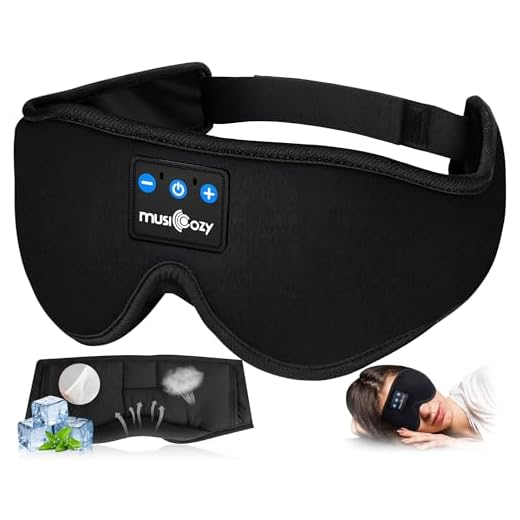 MUSICOZY Sleep Headphones Bluetooth Headband Sleeping Headphones Sleep Mask, Wireless Sleep Mask Earbuds for Side Sleepers Men Women Office Nap Air Travel Cool Tech Gadgets Unique Gifts Boys Girls