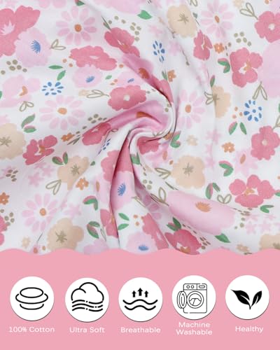Image of ALVABABY Toddler Pillowcases 2 Pack Organic Cotton Fit 13 inchx 18 inch or 14 inchx19 inch Kids Pillow Cover Envelope for Girl Boy Travel Floral 2L-TPW38A